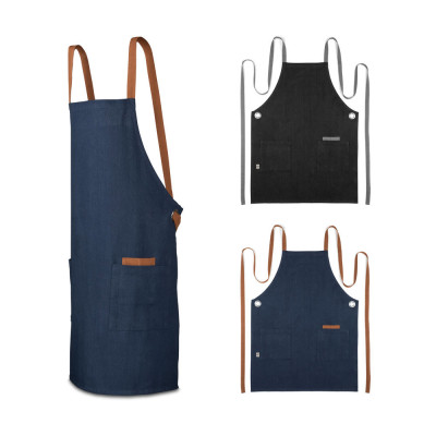 CARDAMOM. Cotton (80 recycled) and polyester (20 recycled) apron (220 g/m²)